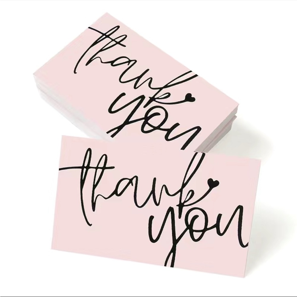 50pc Pink “Thank You” Cards